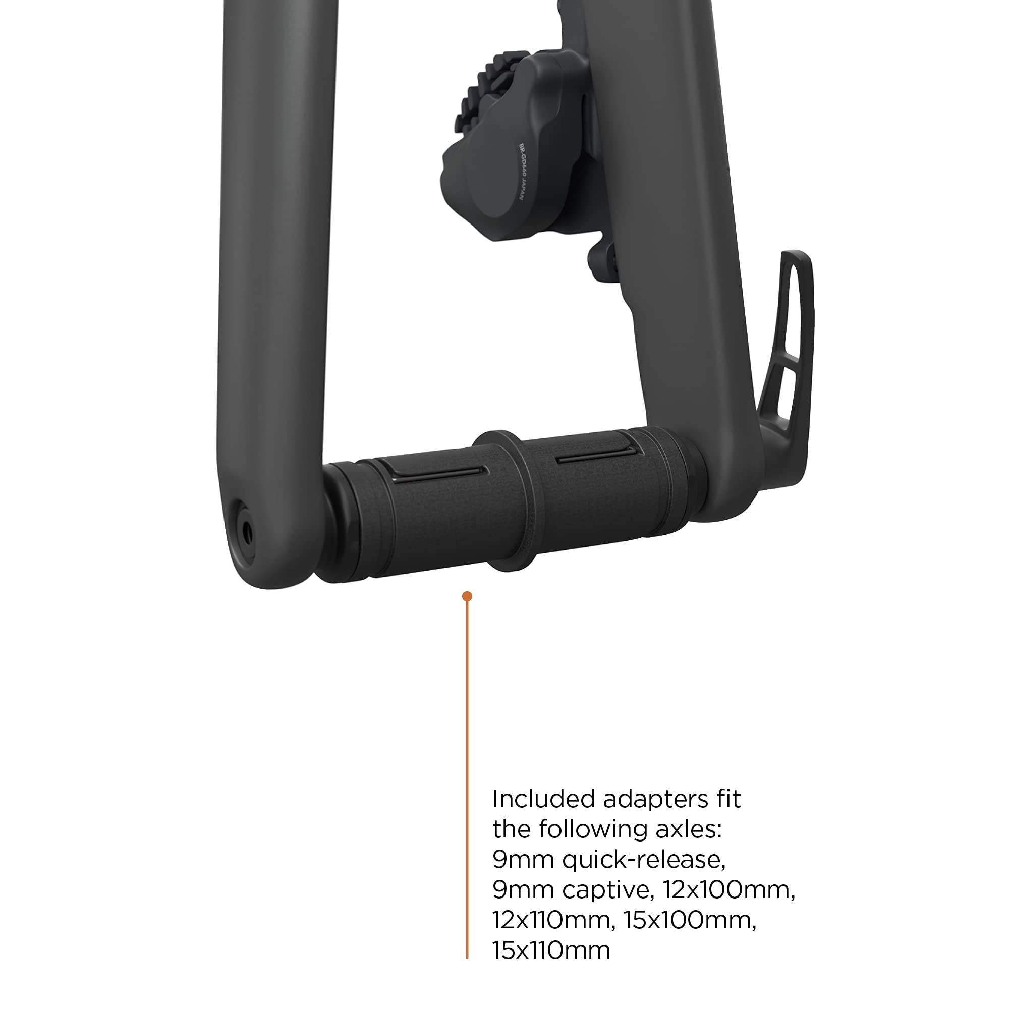 Protective wheel strap keeps the rear wheel steady for a smooth ride.