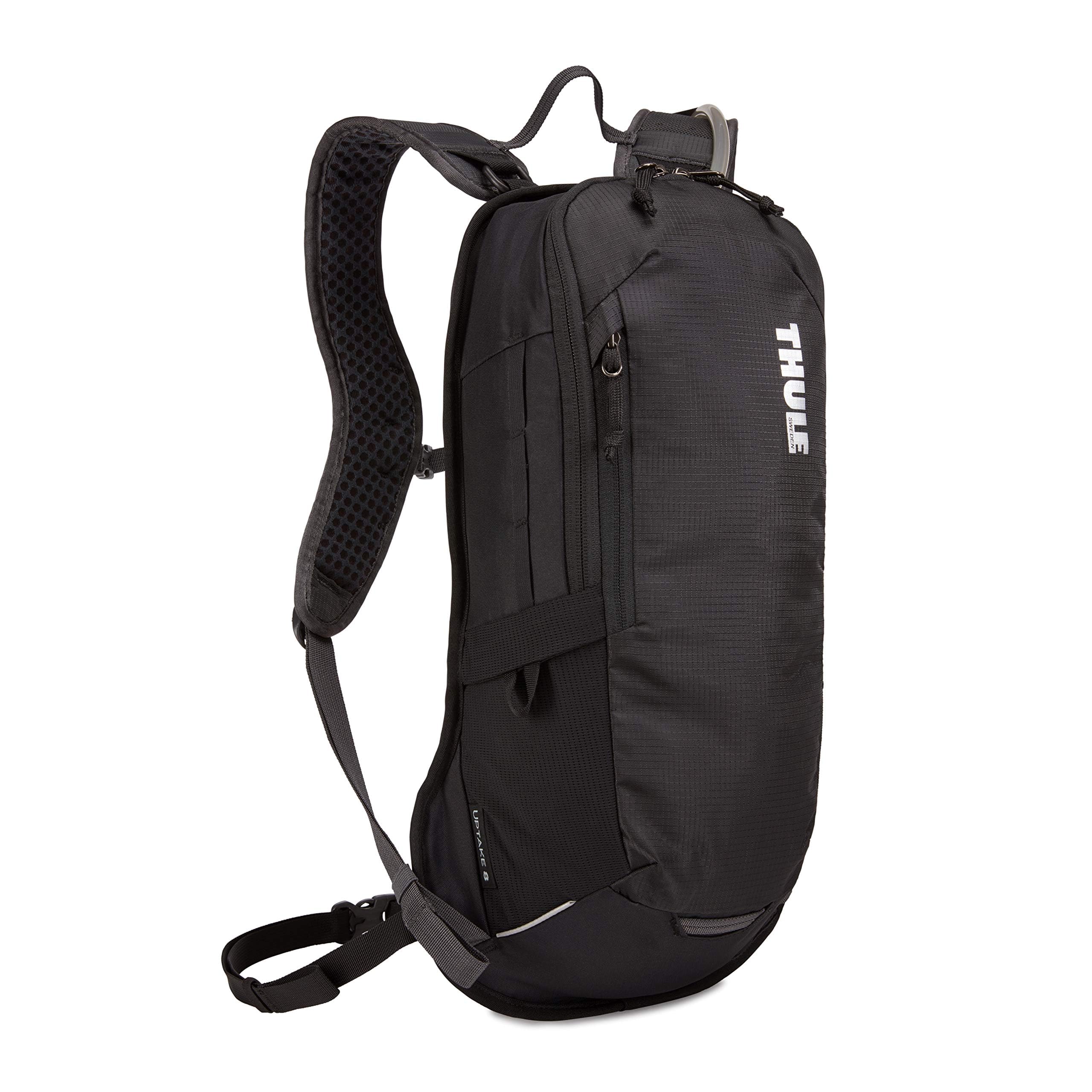 Thule Uptake 8L front view showing organized pockets for quick trail access