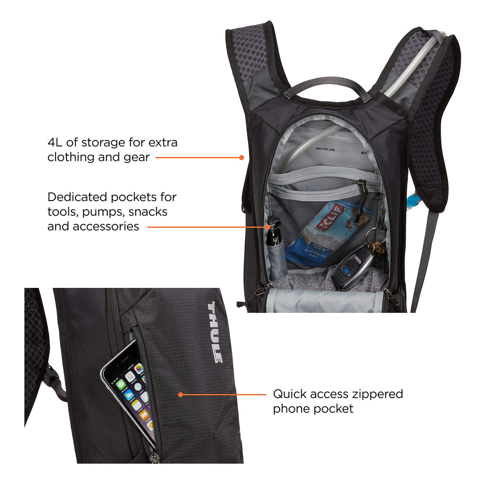 Thule Uptake Hydration Pack uses perforated foam harness and backpanel for cooling