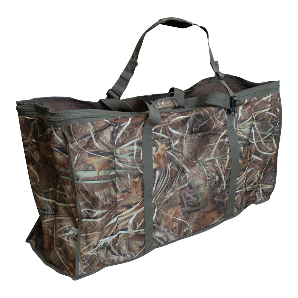 THUNDERBAY 12-slot duck decoy bag front view with quick-drain panels for lighter carry