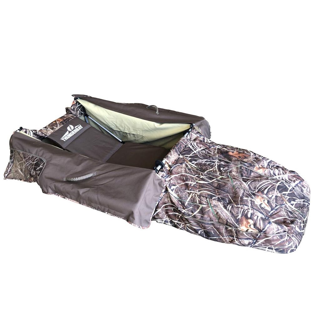 THUNDERBAY Band Collector foldable layout blind padded seat and headrest for all-day comfort.