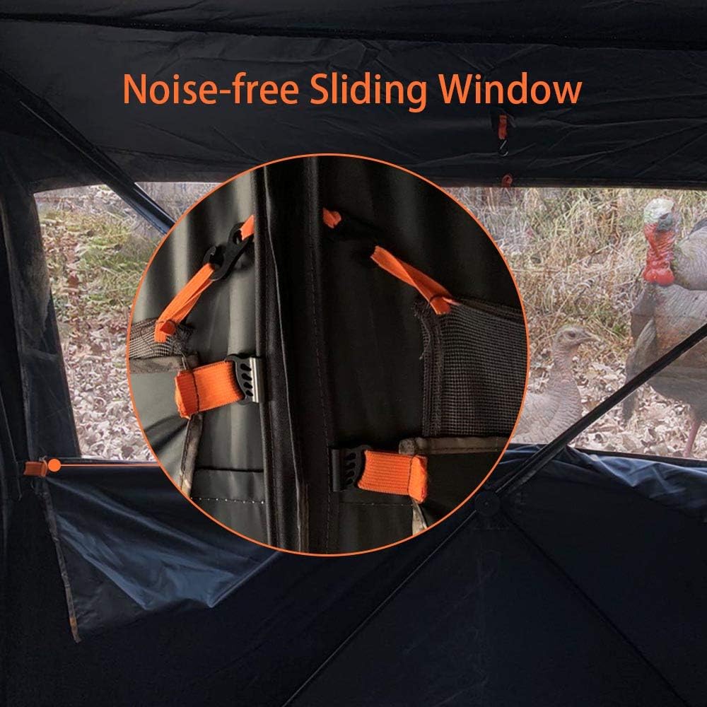 THUNDERBAY Bunkhouse reinforced wind ropes resist gusts during hunts.