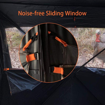THUNDERBAY Bunkhouse reinforced wind ropes resist gusts during hunts.