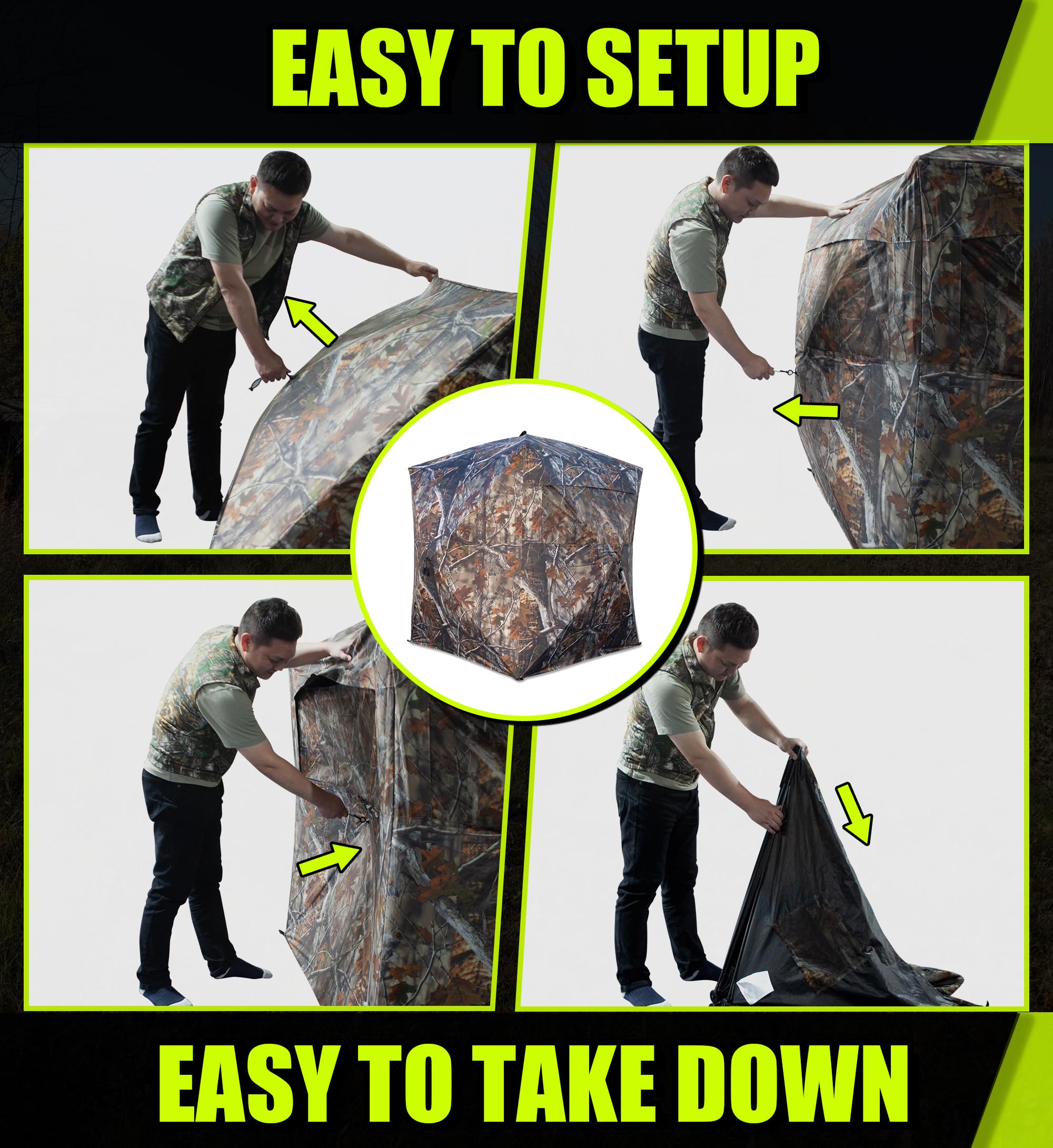 THUNDERBAY fiberglass frame and 210D fabric provide durable shelter.