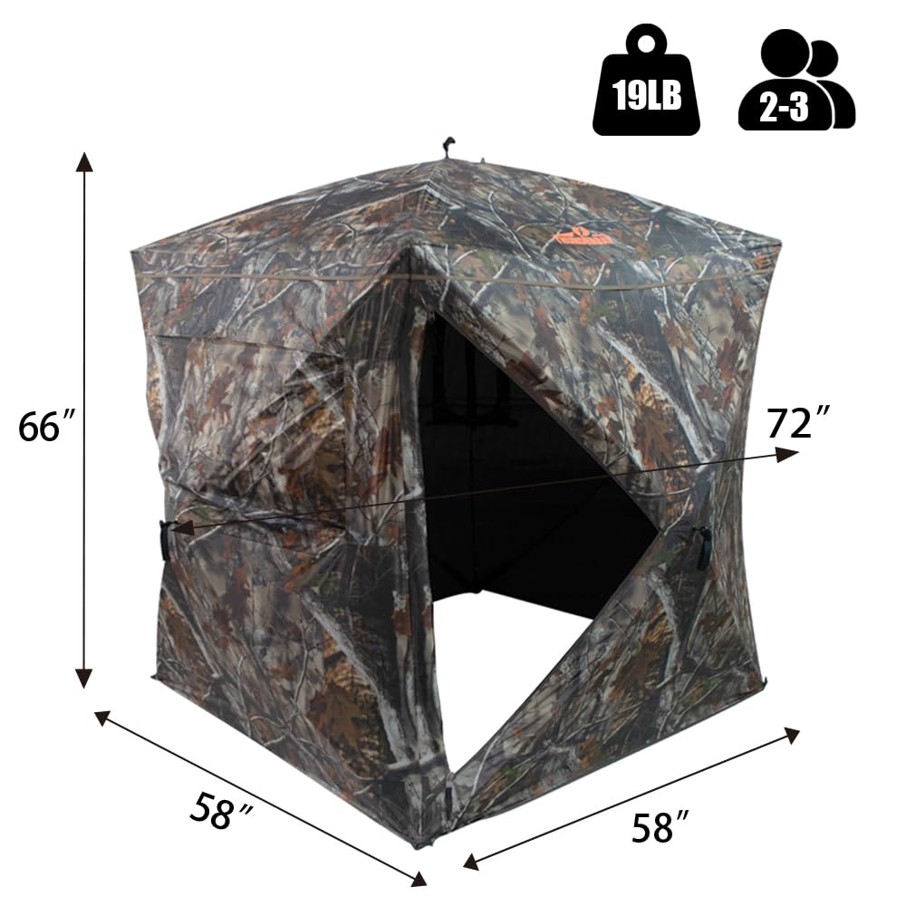 THUNDERBAY hunting blind full-open door for easy access and entry.