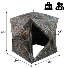 THUNDERBAY hunting blind full-open door for easy access and entry.