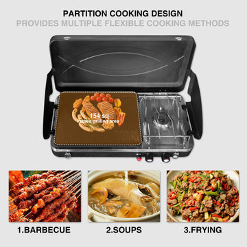 THUNDERBAY propane stove ready for versatile camping meals and picnics.