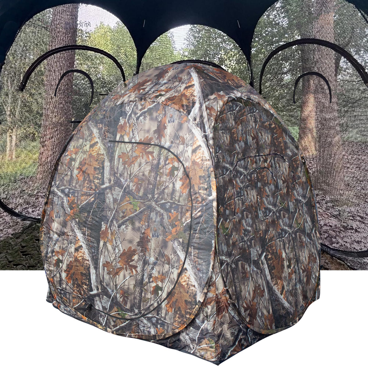 THUNDERBAY Run & Gun ground blind top view shows compact footprint