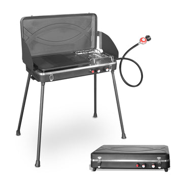 THUNDERBAY two-burner stove compact design for easy packing and transport.