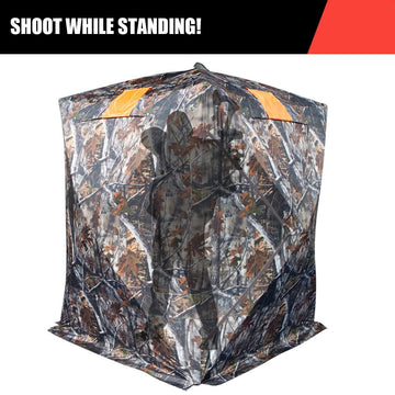 THUNDERBAY Two-Tall see-through hunting blind 84 inches tall for standing shot setup