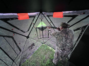 THUNDERBAY Two-Tall see-through hunting blind setup open shows quick pop-up design