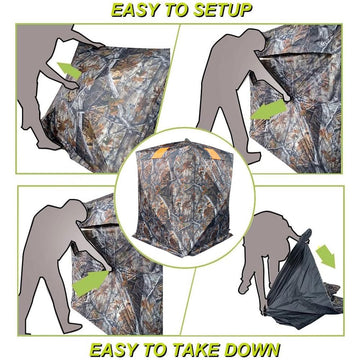 THUNDERBAY Two-Tall see-through hunting blind spacious interior for two to three hunters