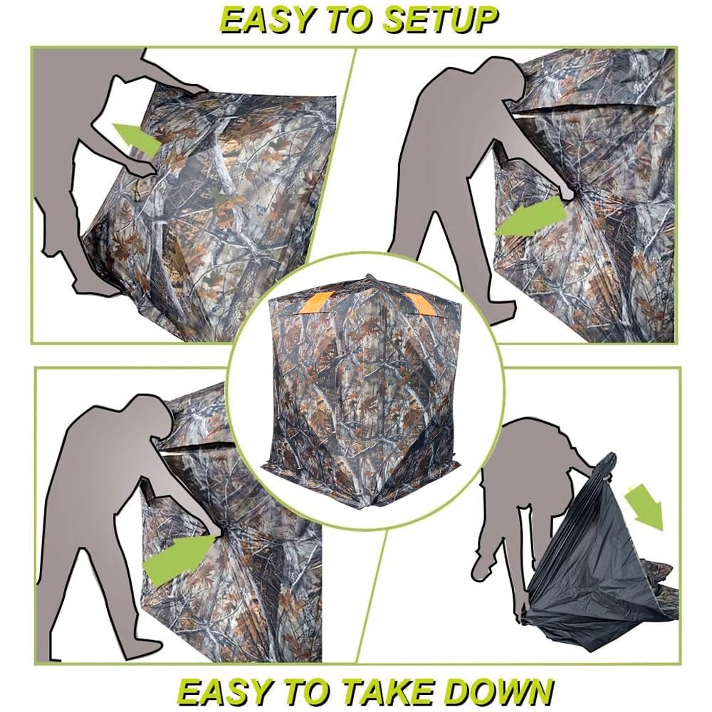THUNDERBAY Two-Tall see-through hunting blind spacious interior for two to three hunters