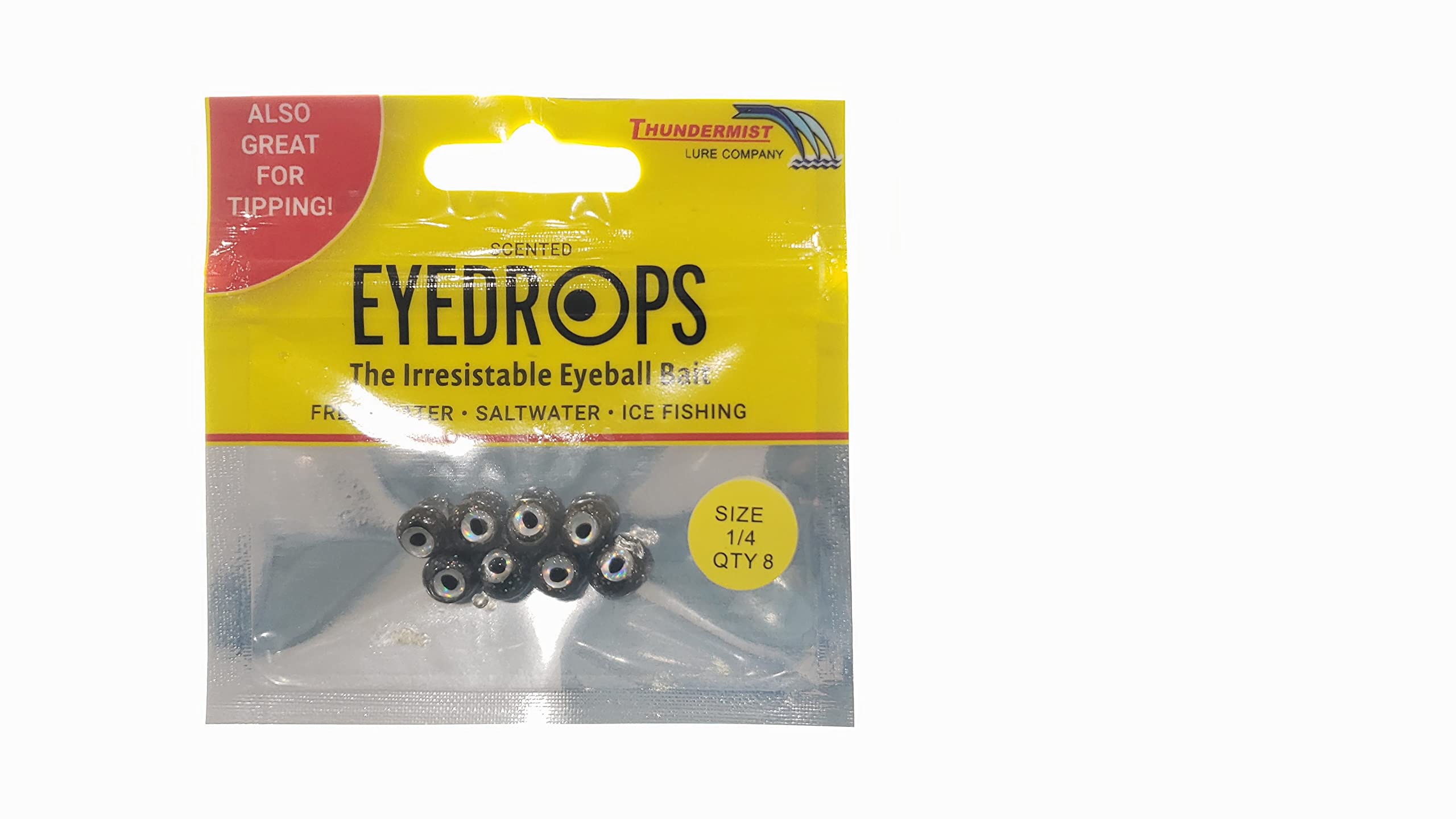 Thundermist Eye-Drops pack 10 in smoke color enhances lure appeal.