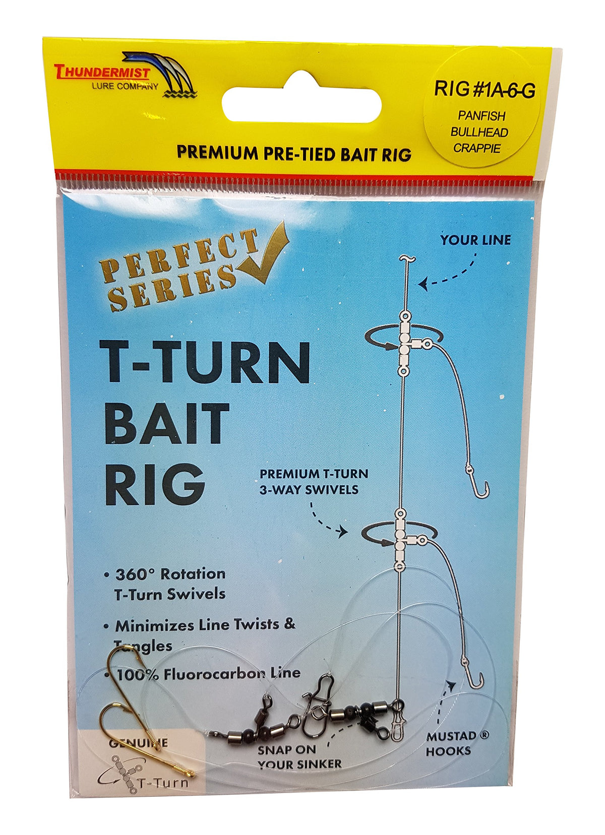 Thundermist Perfect Series Rig 1A-6-G T-Turn bait rig for twist-free presentation with live or cut bait
