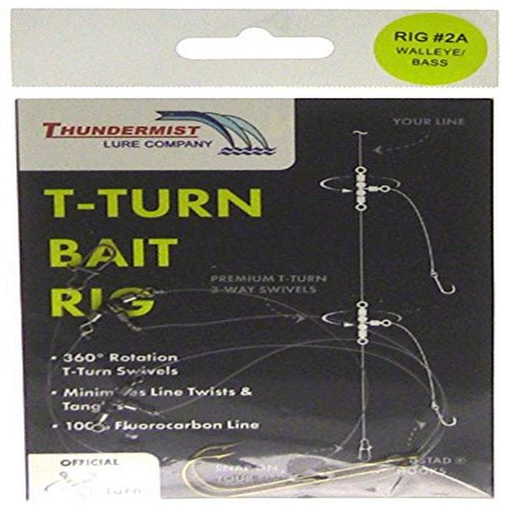 Thundermist T-Turn Bait Rig with 3-way swivels and fluorocarbon line (Clear)