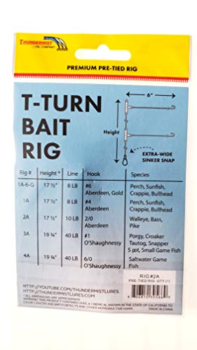 Ready-to-use Thundermist T-Turn Bait Rig for bass, walleye, trout and pike with sinker