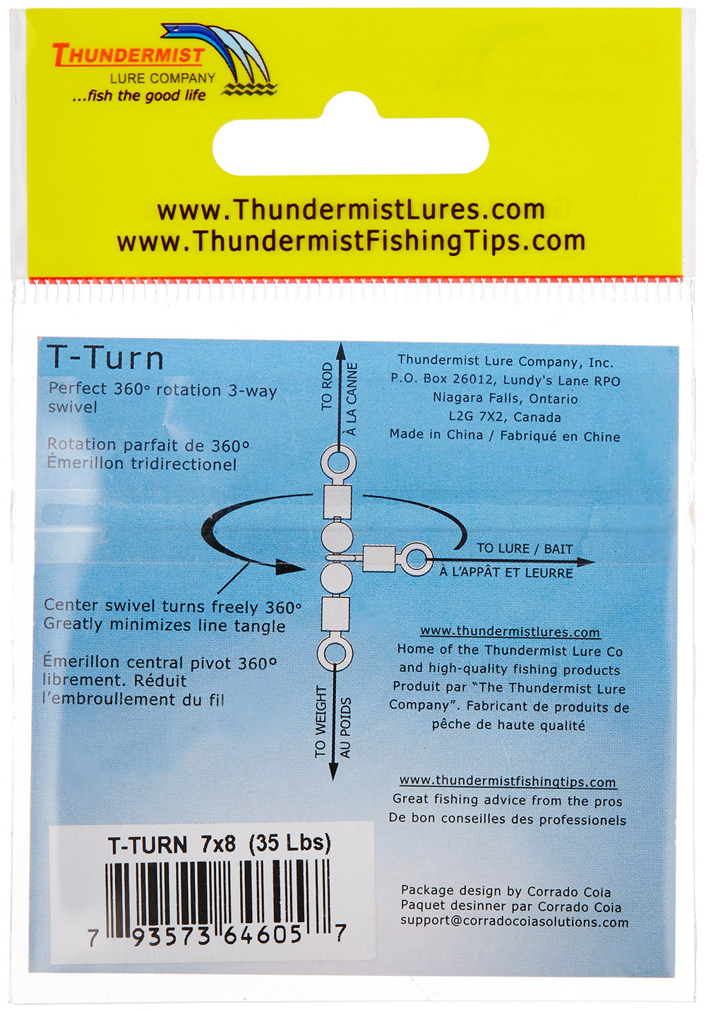 Thundermist T-Turn swivel-in-use demonstrates tangle-free performance in currents.