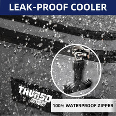 THURSO SURF cooler with strap and rugged nylon shell enables easy travel