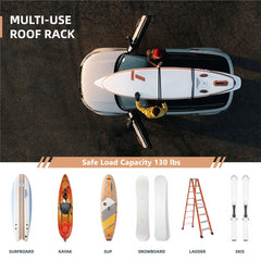THURSO SURF roof rack supports surfboards with firm, stable mounting.