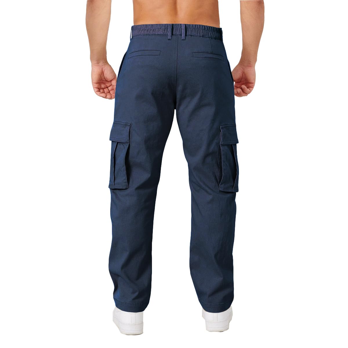 THWEI cargo pants cotton-spandex fabric provides breathable stretch during activities.