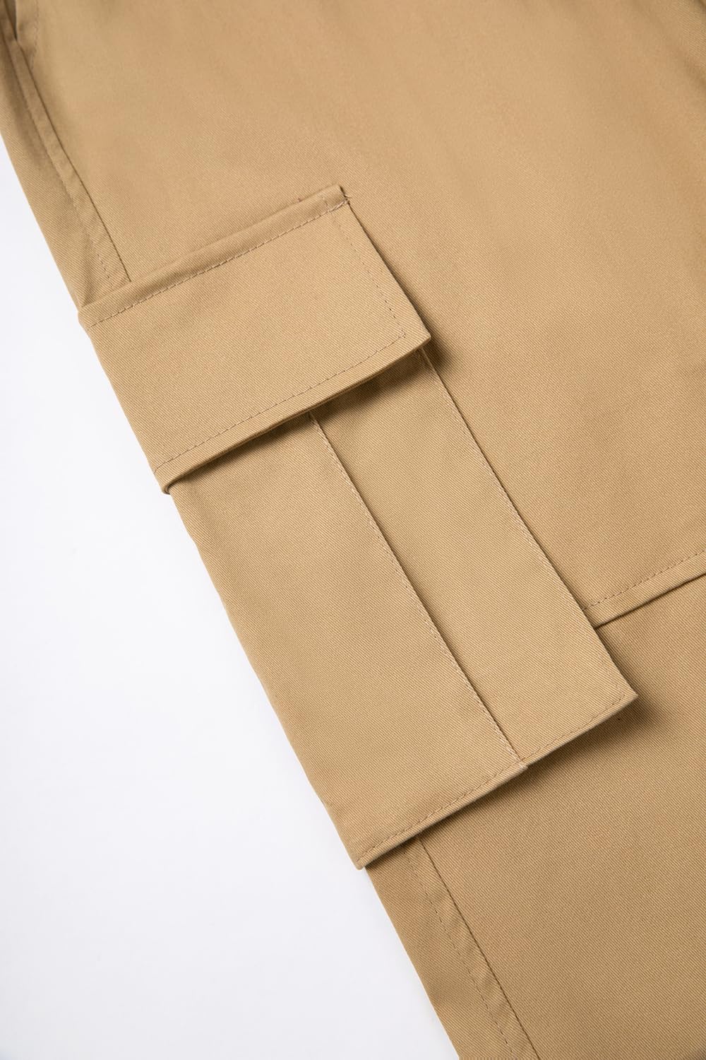 THWEI cargo pants elastic waist close-up highlighting adjustable fit.