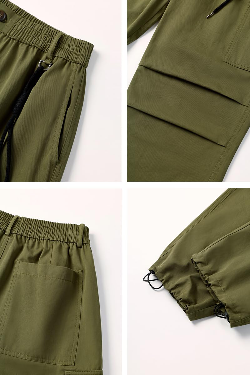 THWEI mens baggy cargo pants full length shot emphasizes all season wearability.
