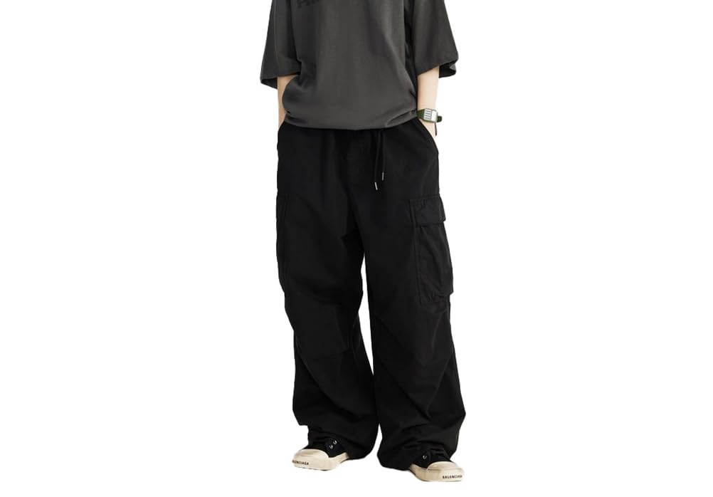 THWEI men's baggy cargo pants with elastic waist for all-day comfort