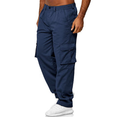 THWEI mens cargo pants elastic waist detail demonstrates flexible fit