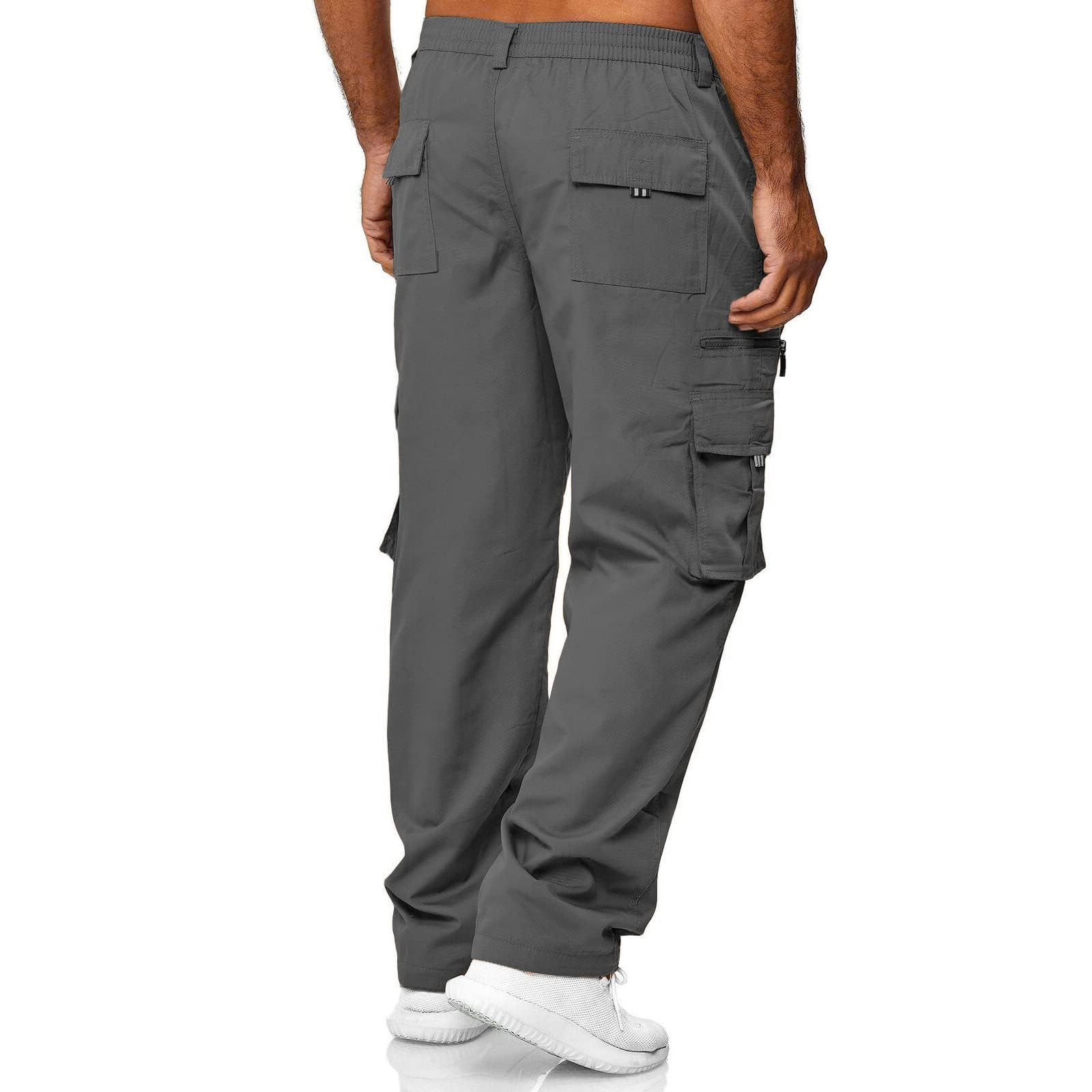 THWEI elastic waist design in grey delivers adjustable comfort.