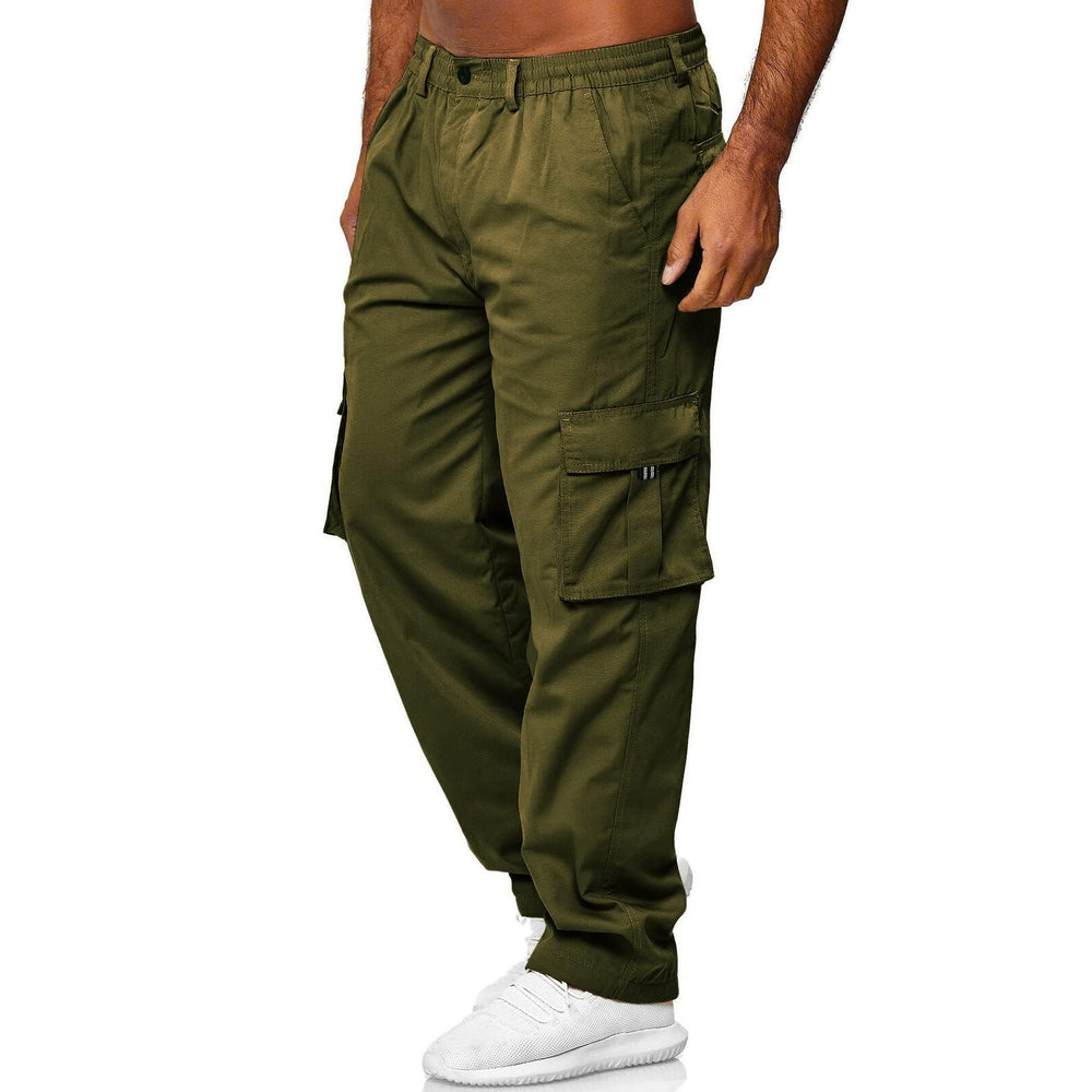 THWEI men's cargo pants flap-pocket closeup shows secure storage on the go.