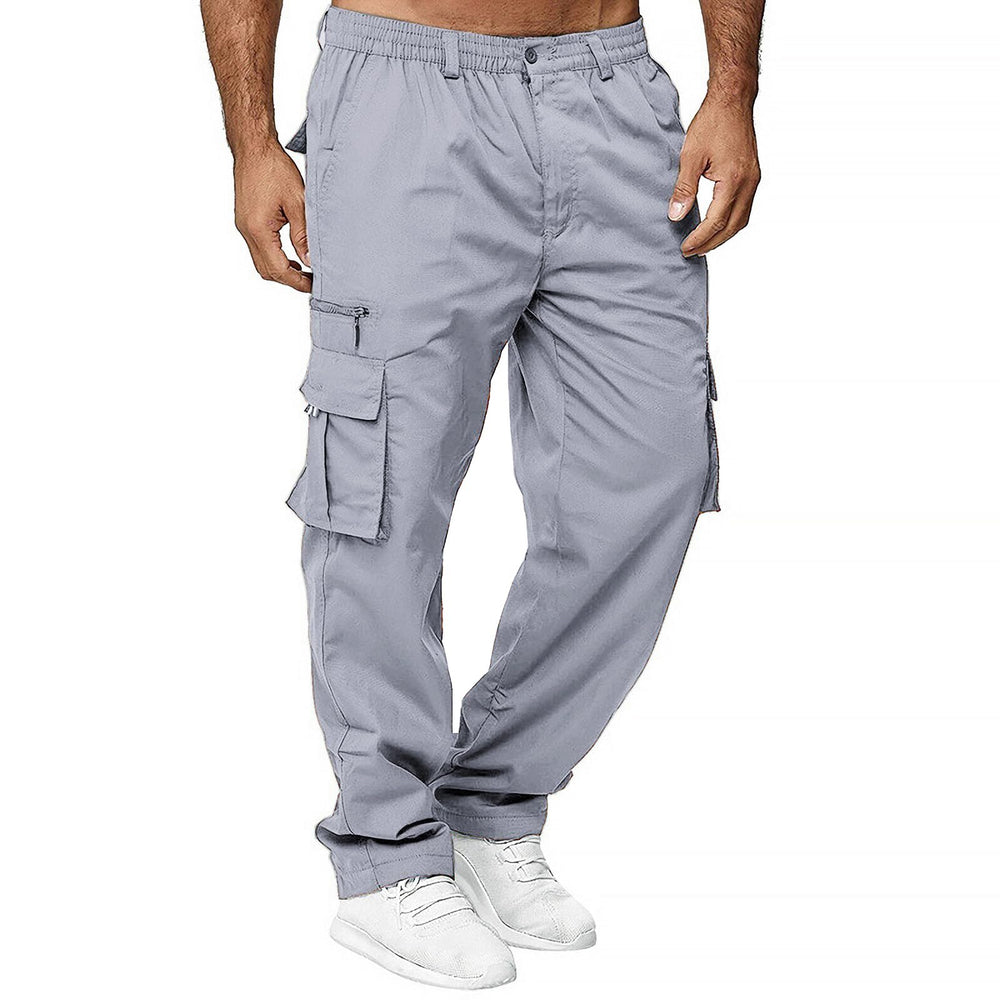 THWEI mens cargo pants front view showing relaxed fit for everyday comfort.