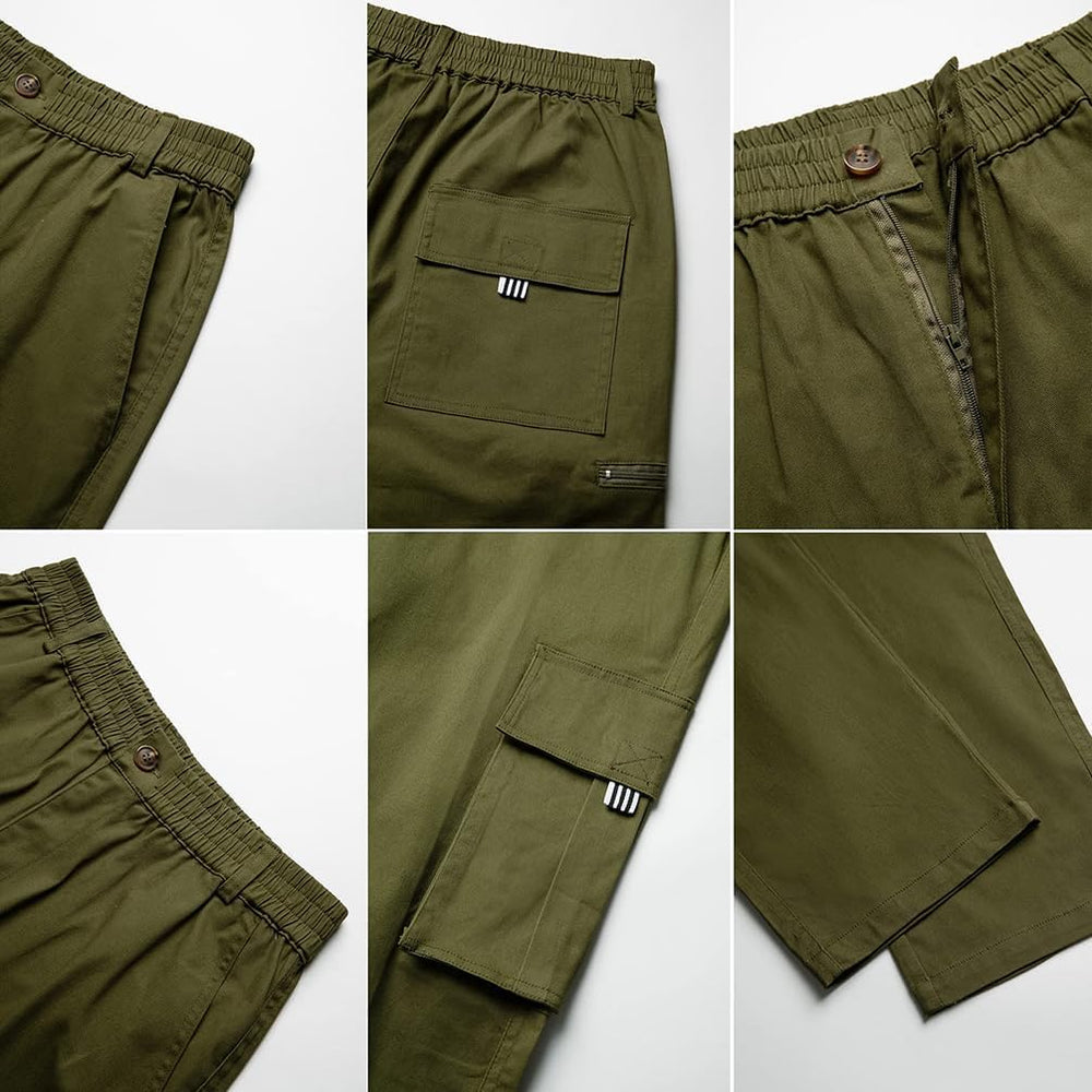 THWEI men's cargo pants full-length shot suits outdoor adventures with practical styling.