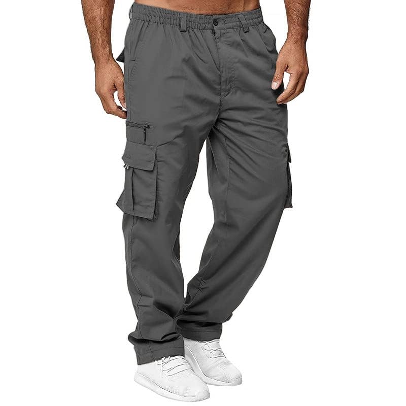 THWEI cargo pants side pockets in grey provide easy-access storage on hikes.