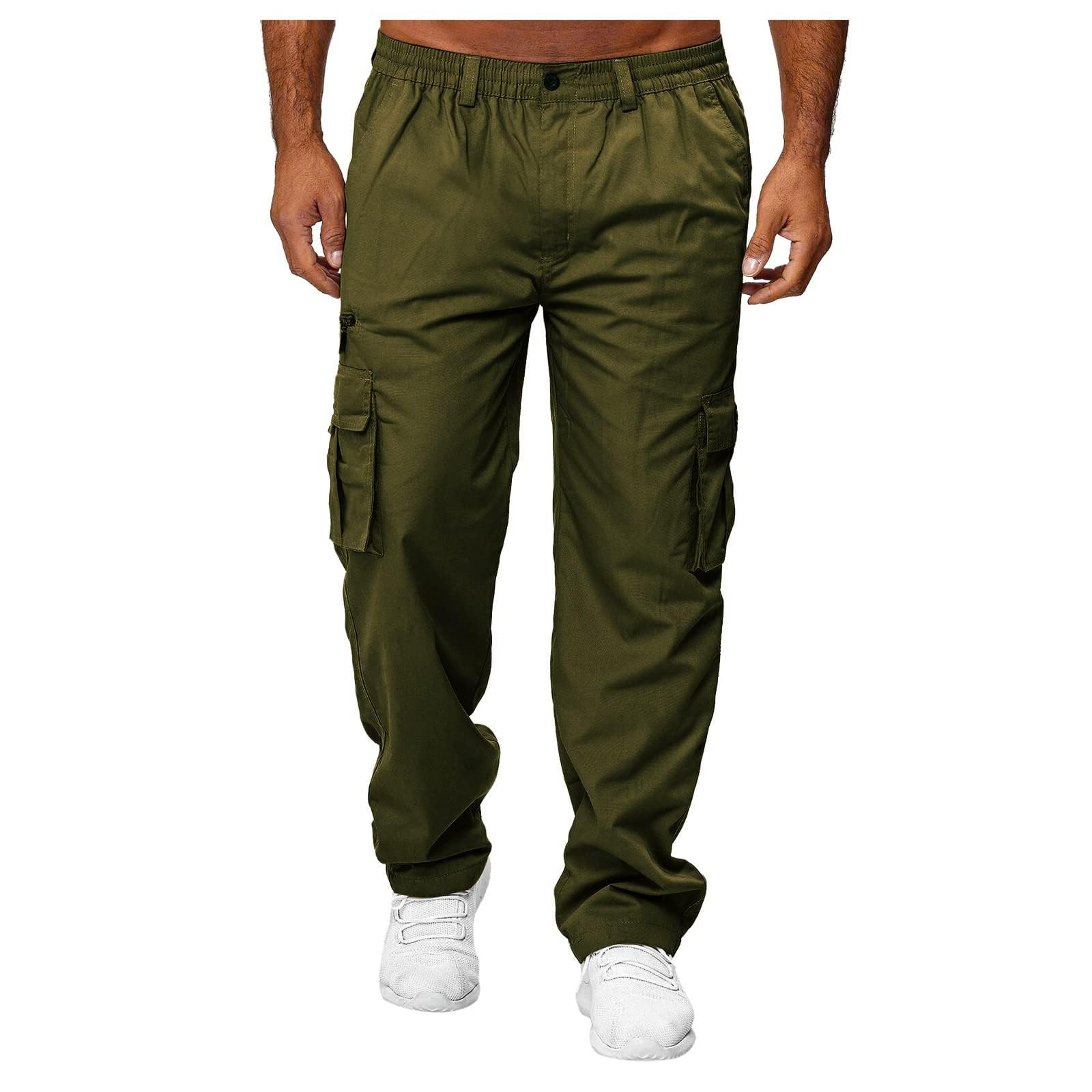 THWEI men's cargo pants waist elastic reveals adjustable fit and flexible movement.