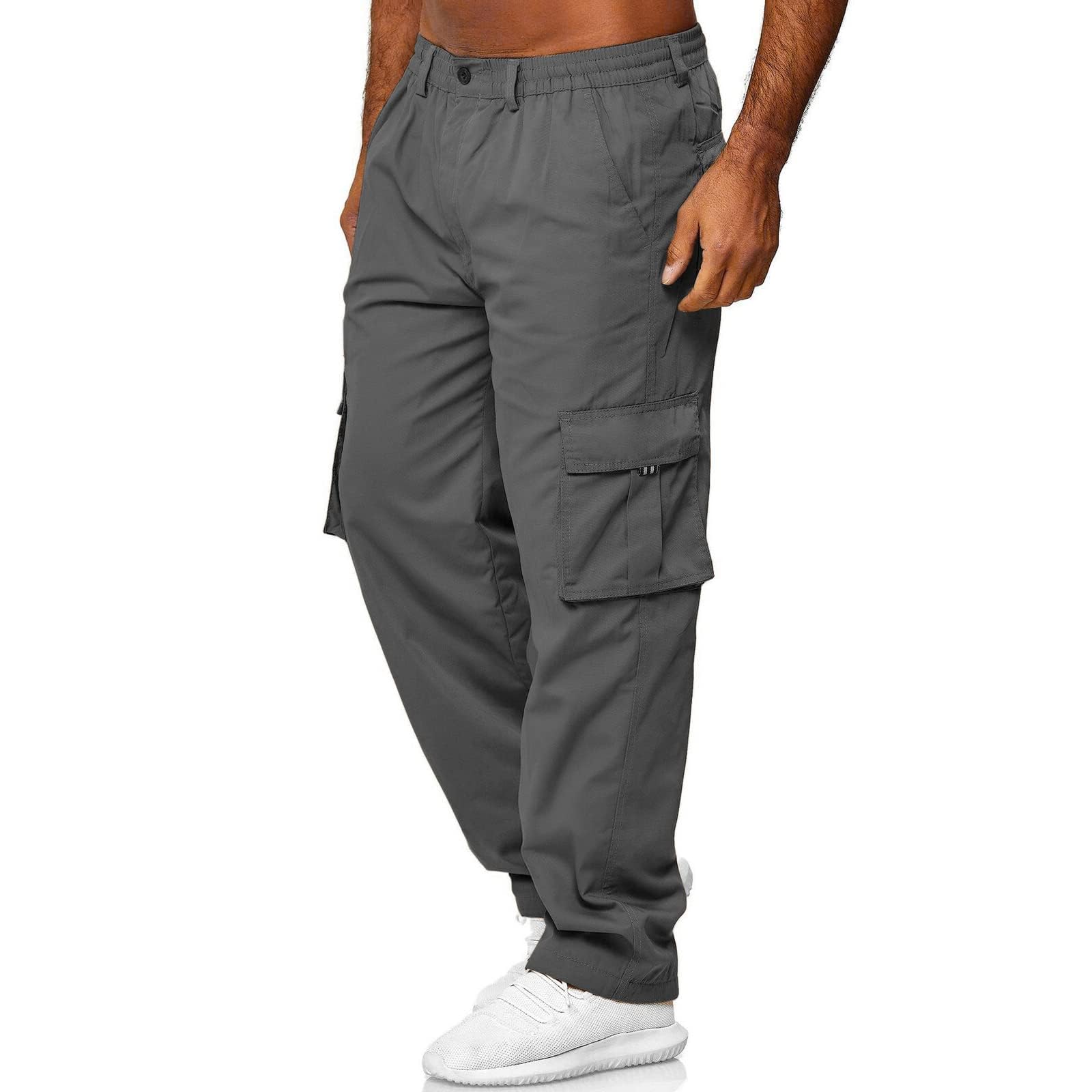 THWEI zip fly with button closure in grey ensures a reliable fit.