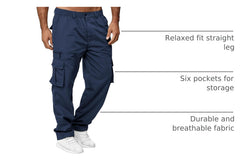 THWEI cargo pants zip fly with button closure for secure everyday wear