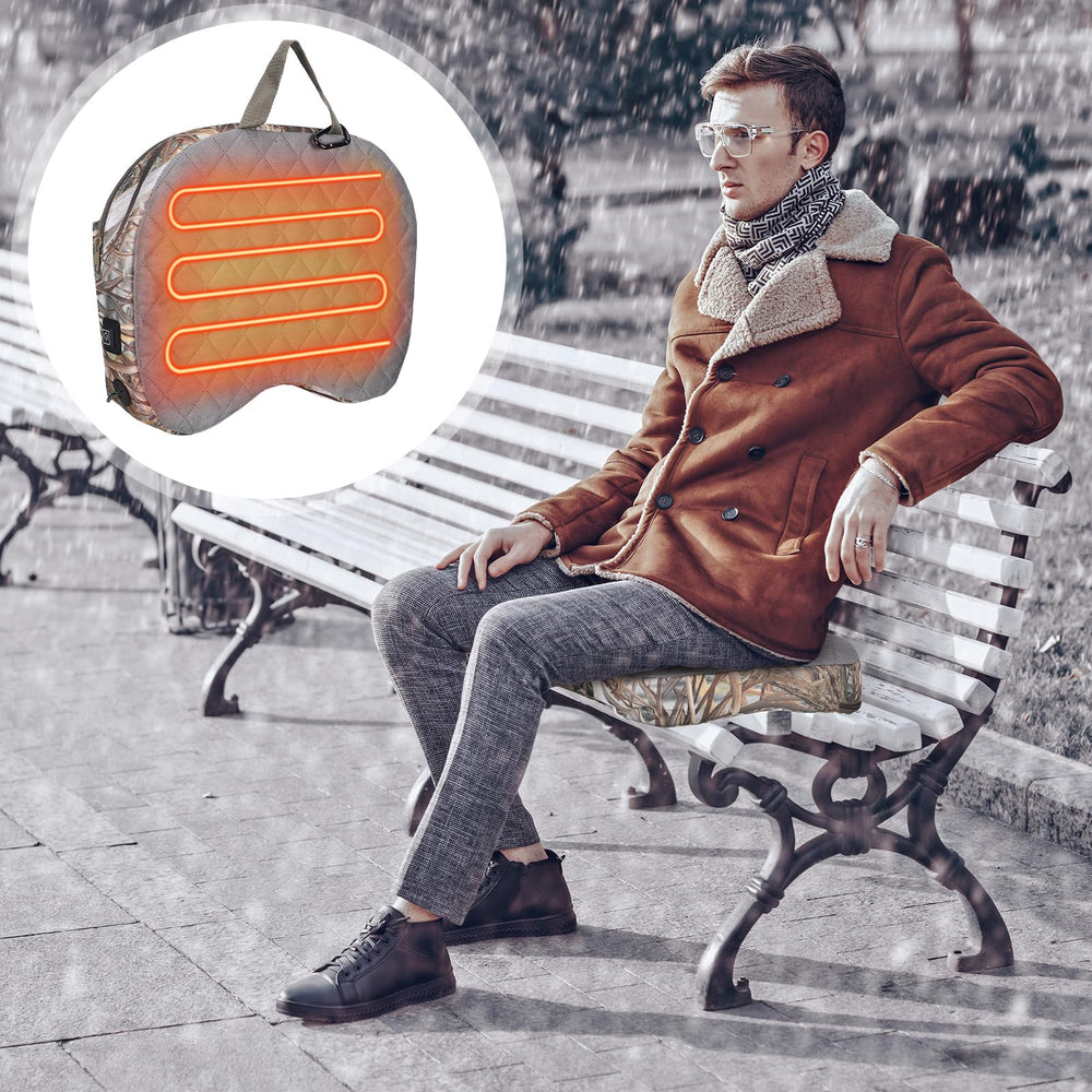Thyle portable carry handle on a compact seat with side pocket for storage.