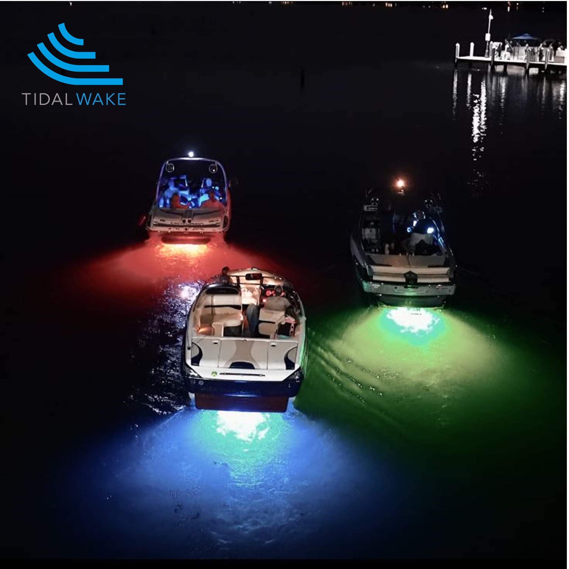 Blue light flood beam with 160 degree coverage underwater