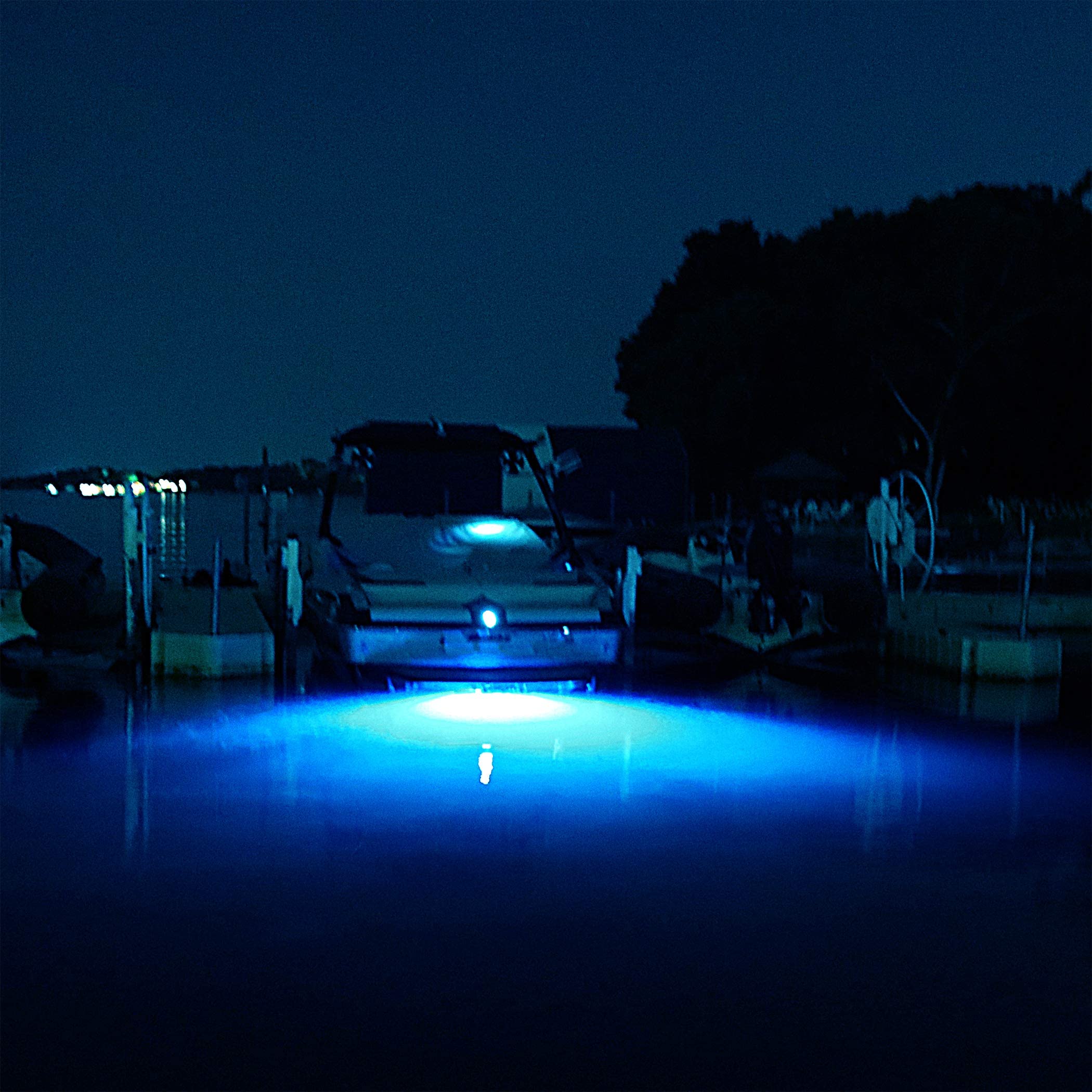 Front view of 1800 lumen LED module inside drain plug