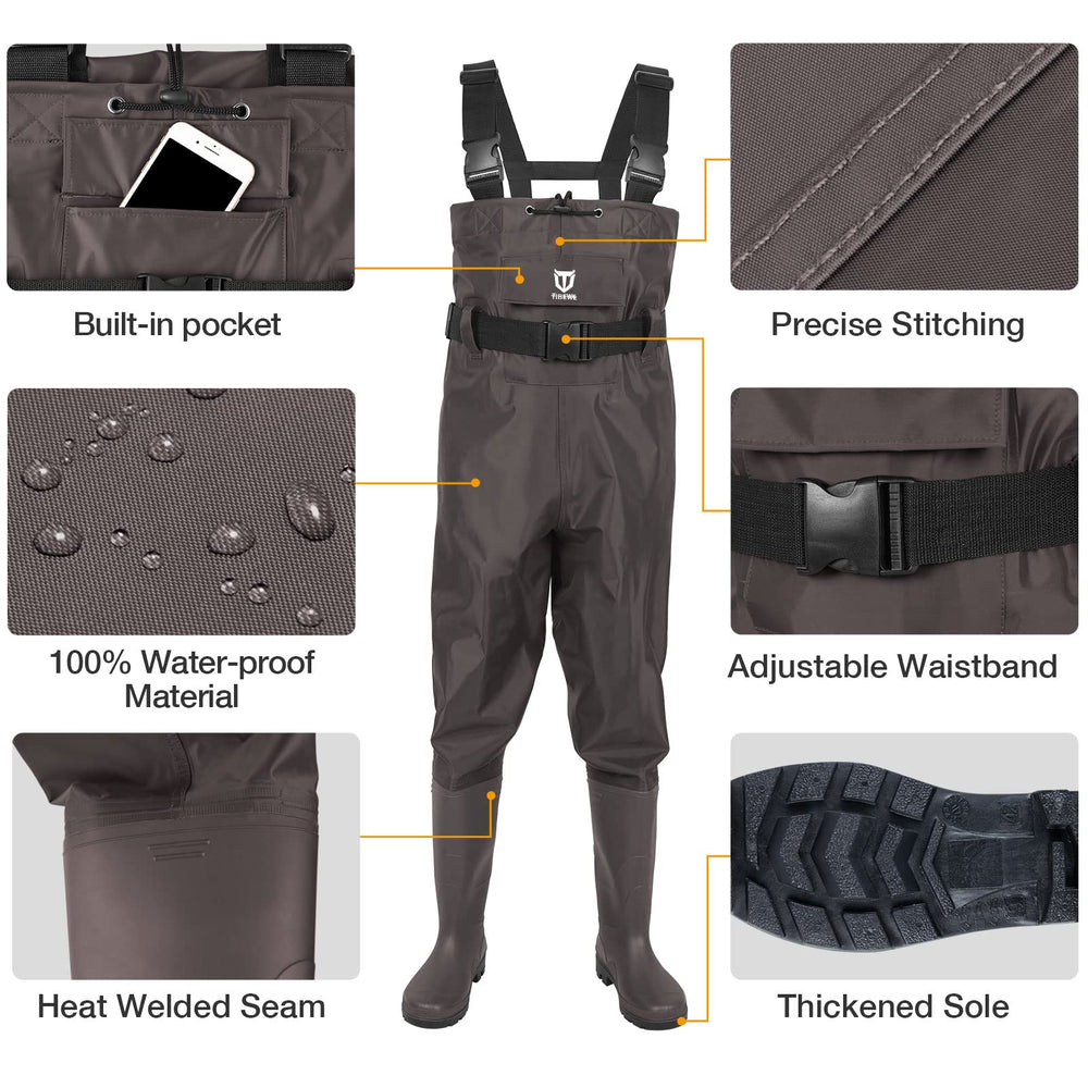 TIDEWE wader with taped seams ensuring reliable waterproof performance during long days