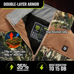 TIDEWE heated jacket fleece close-up highlighting soft, breathable material.