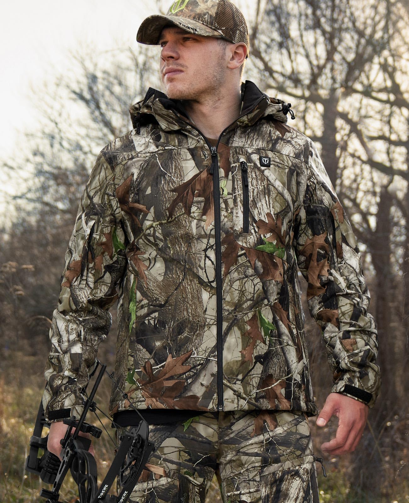 TIDEWE heated jacket side view highlighting adjustable heat zones for on-the-go warmth