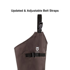 TIDEWE hip wader cleated sole provides traction on wet, uneven terrain.