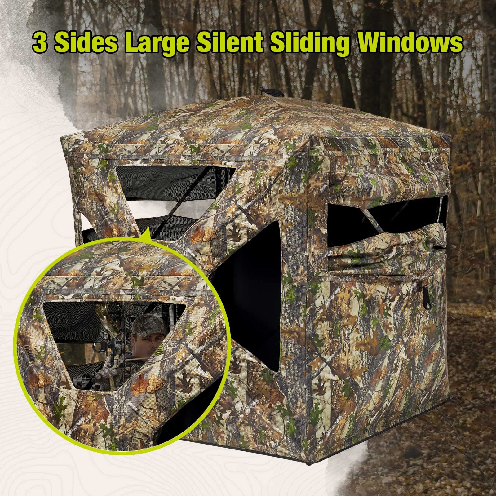 TIDEWE see-through blind offers 360° visibility for all-angle awareness.