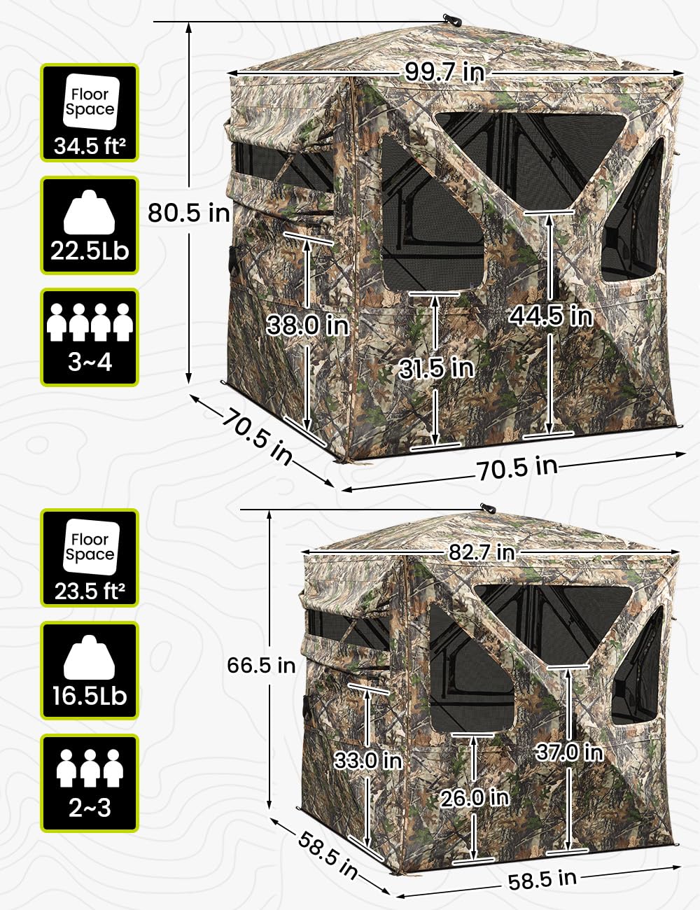 TIDEWE hunting blind includes 500D carrying bag for portability