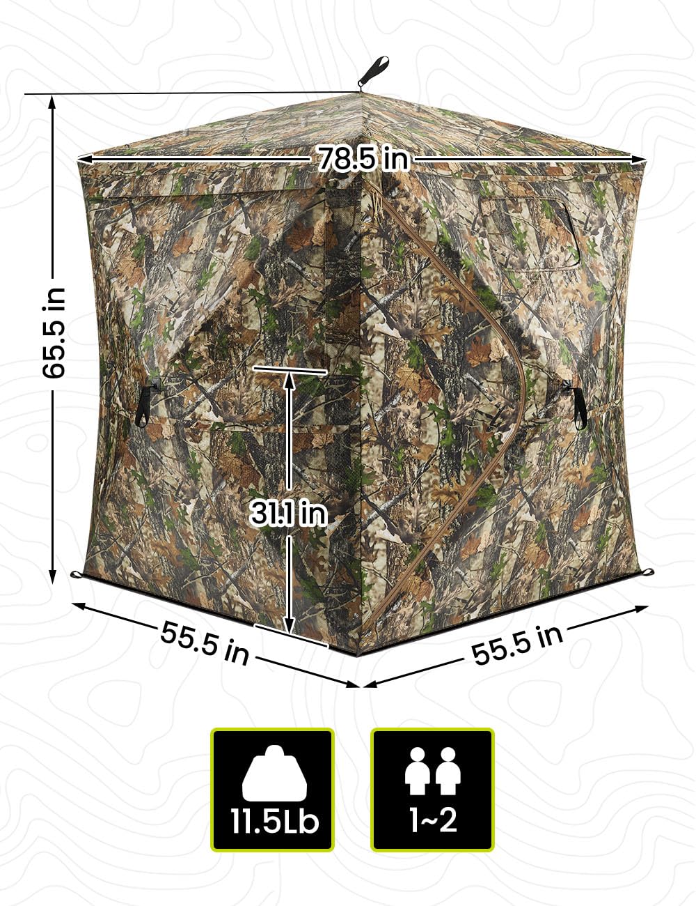 TIDEWE durable hub and 10 mm pole system withstands rain and wind.