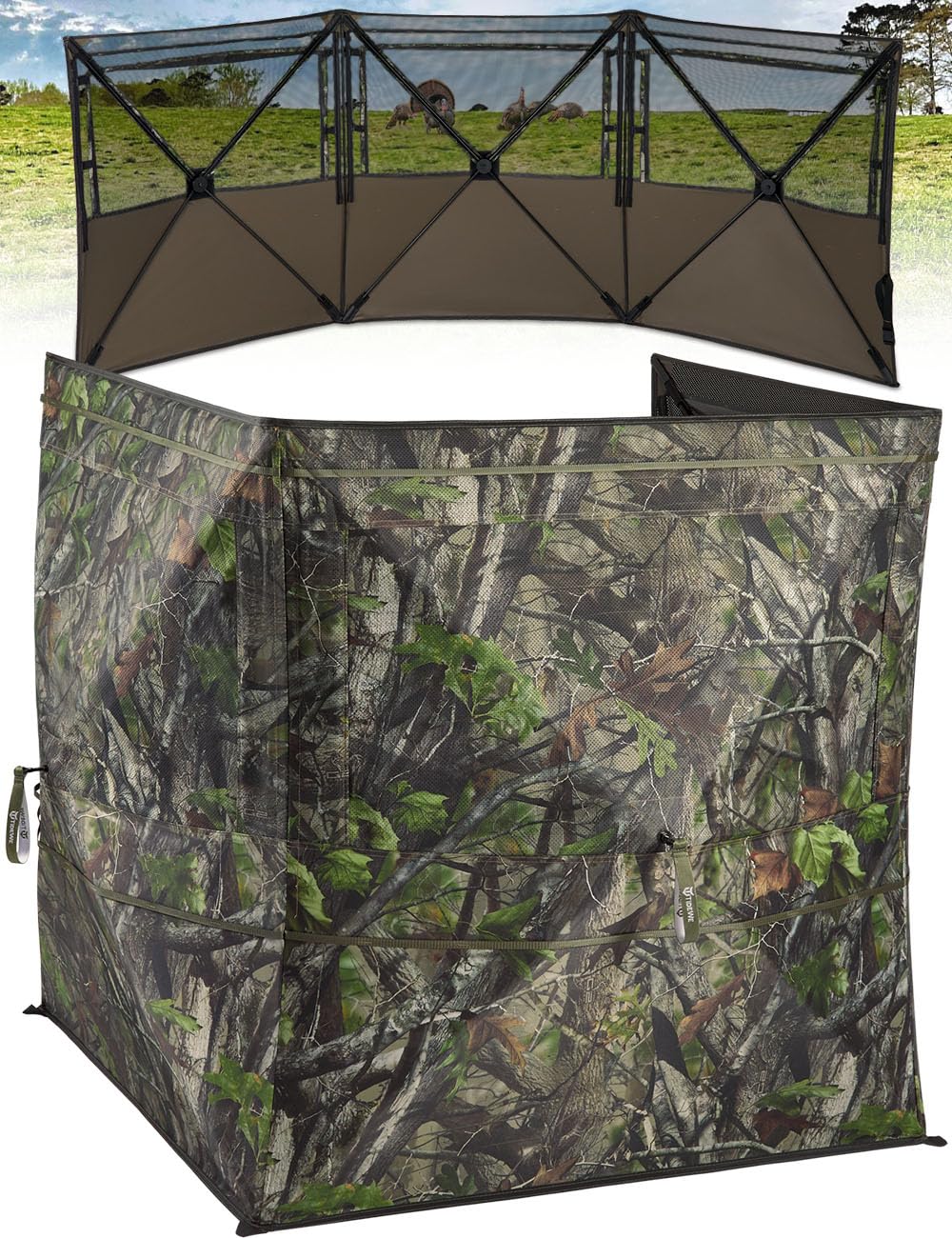 TIDEWE hunting blind with one-way see-through panel for stealthy view