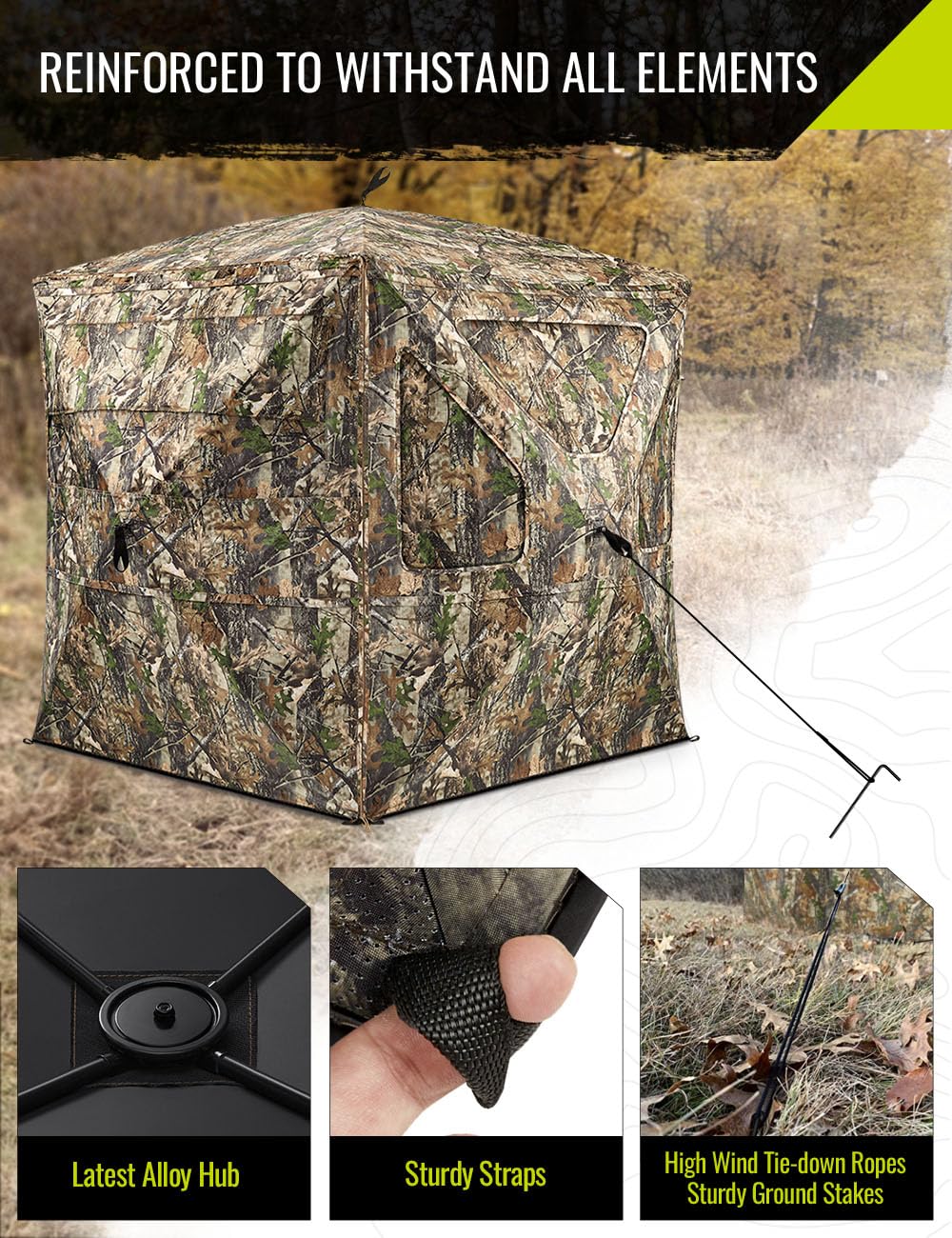 TIDEWE hunting blind pop-up design with carrying bag for quick setup