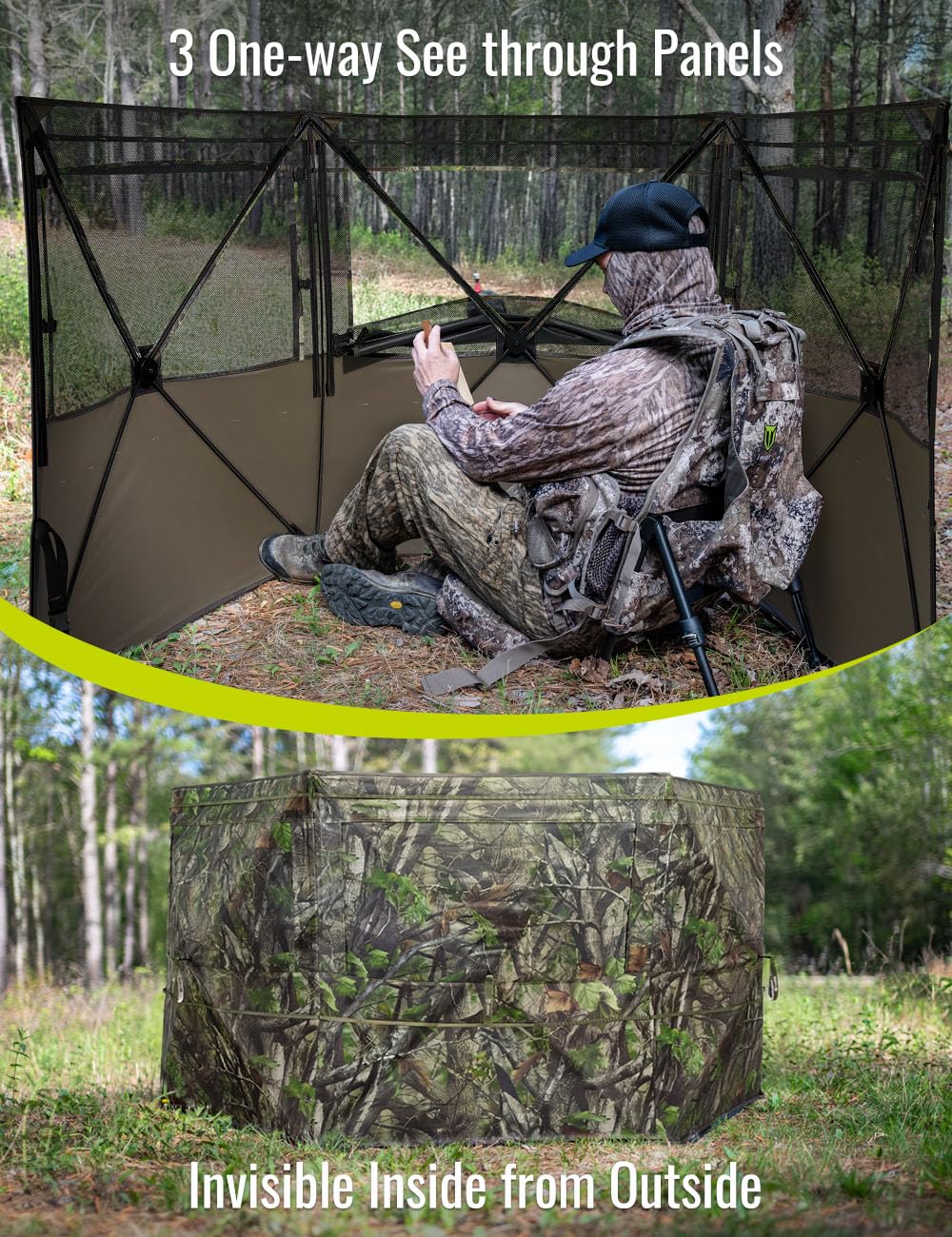 TIDEWE hunting blind silent windows enable noiseless adjustments